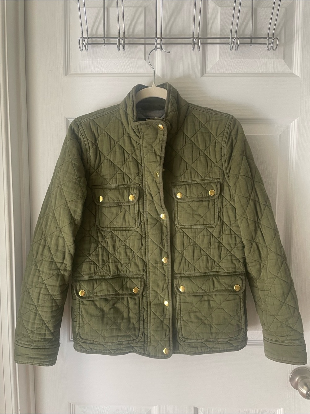 J. Crew Quilted Olive Utility Jacket